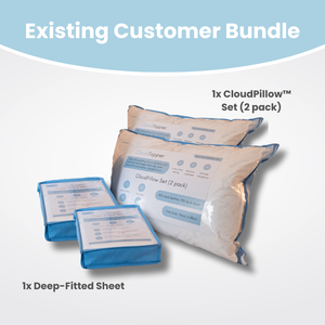 Cloud Topper pillow packaging and contents