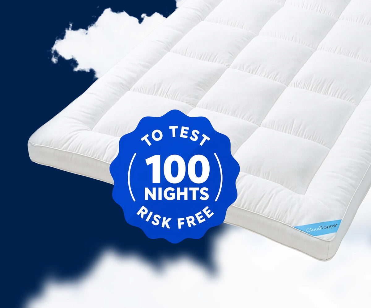 CloudTopper with a 100-night risk-free trial badge