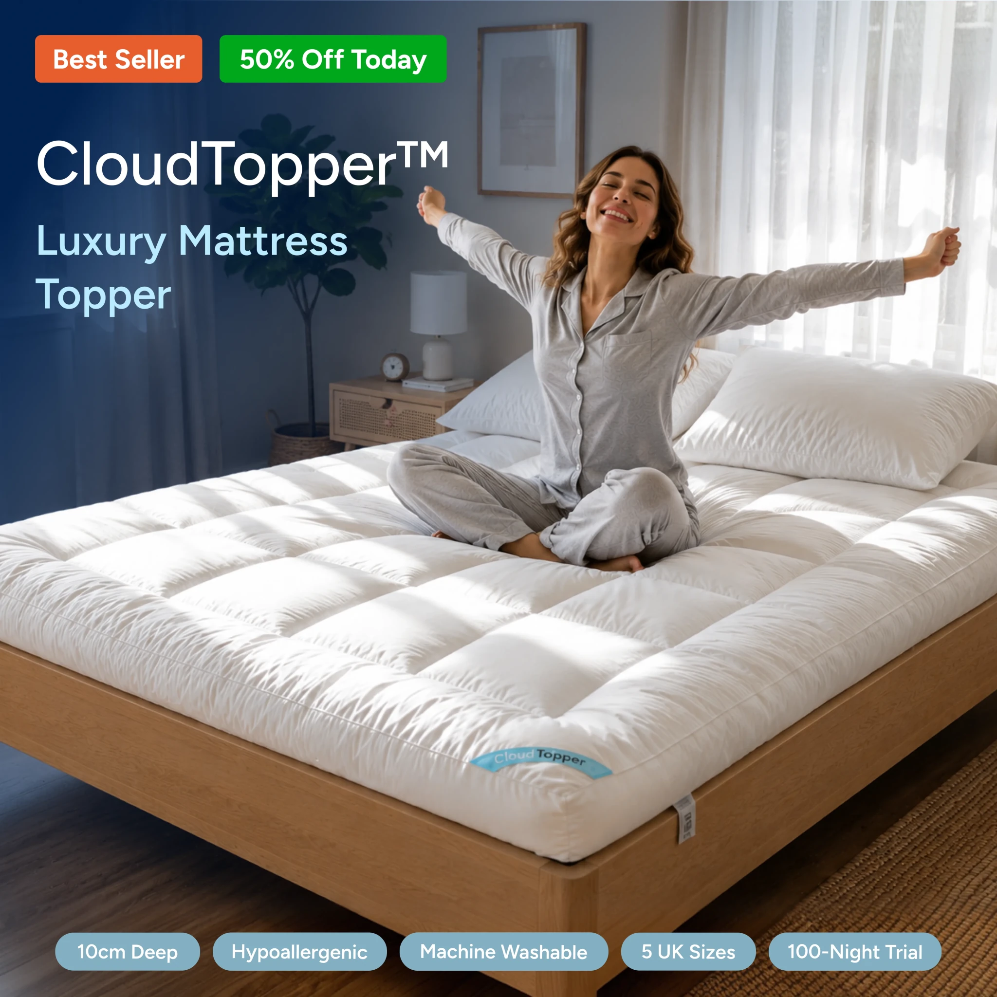 CloudTopper™ Luxury Thick Mattress Topper - CloudTopper