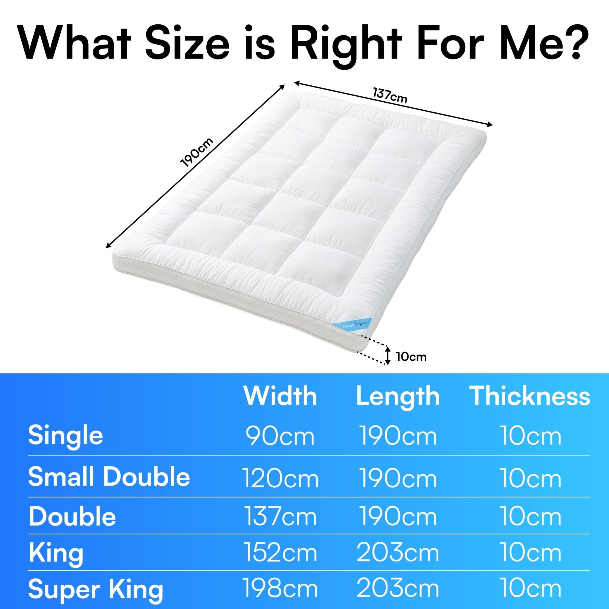 CloudTopper™ Luxury Thick Mattress Topper - CloudTopper