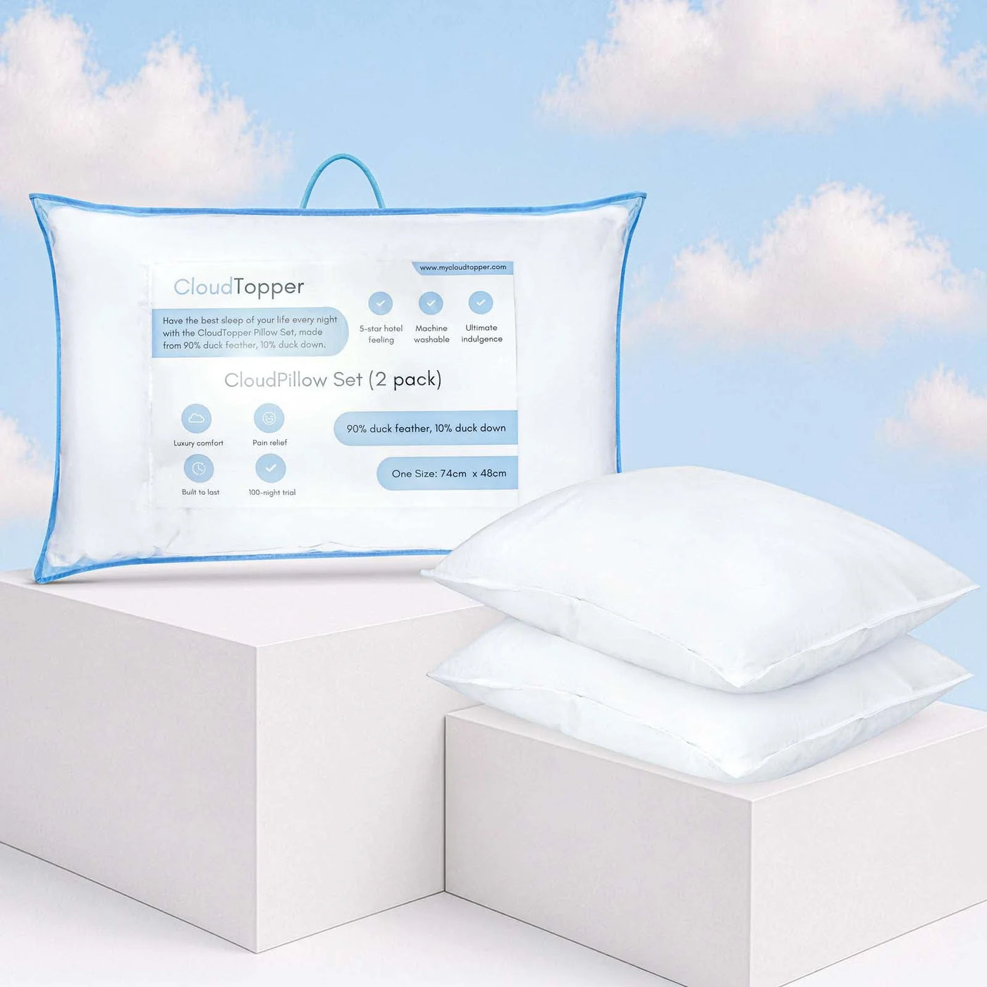 Pillow Set of 2 – CloudSoft Comfort & Support