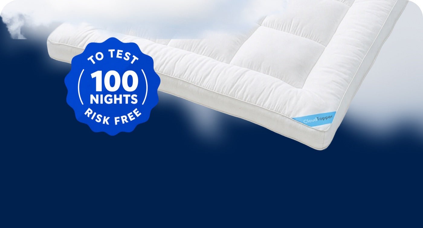 CloudTopper with a 100-night risk-free trial badge